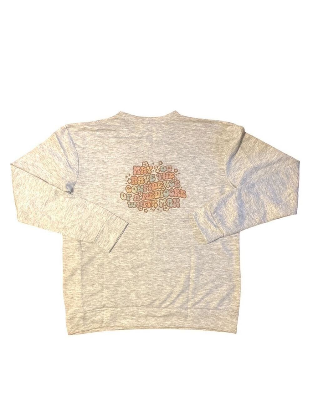 Know your worth mental health graphic crewneck raglan pullover sweatshirt large - Picture 7 of 10
